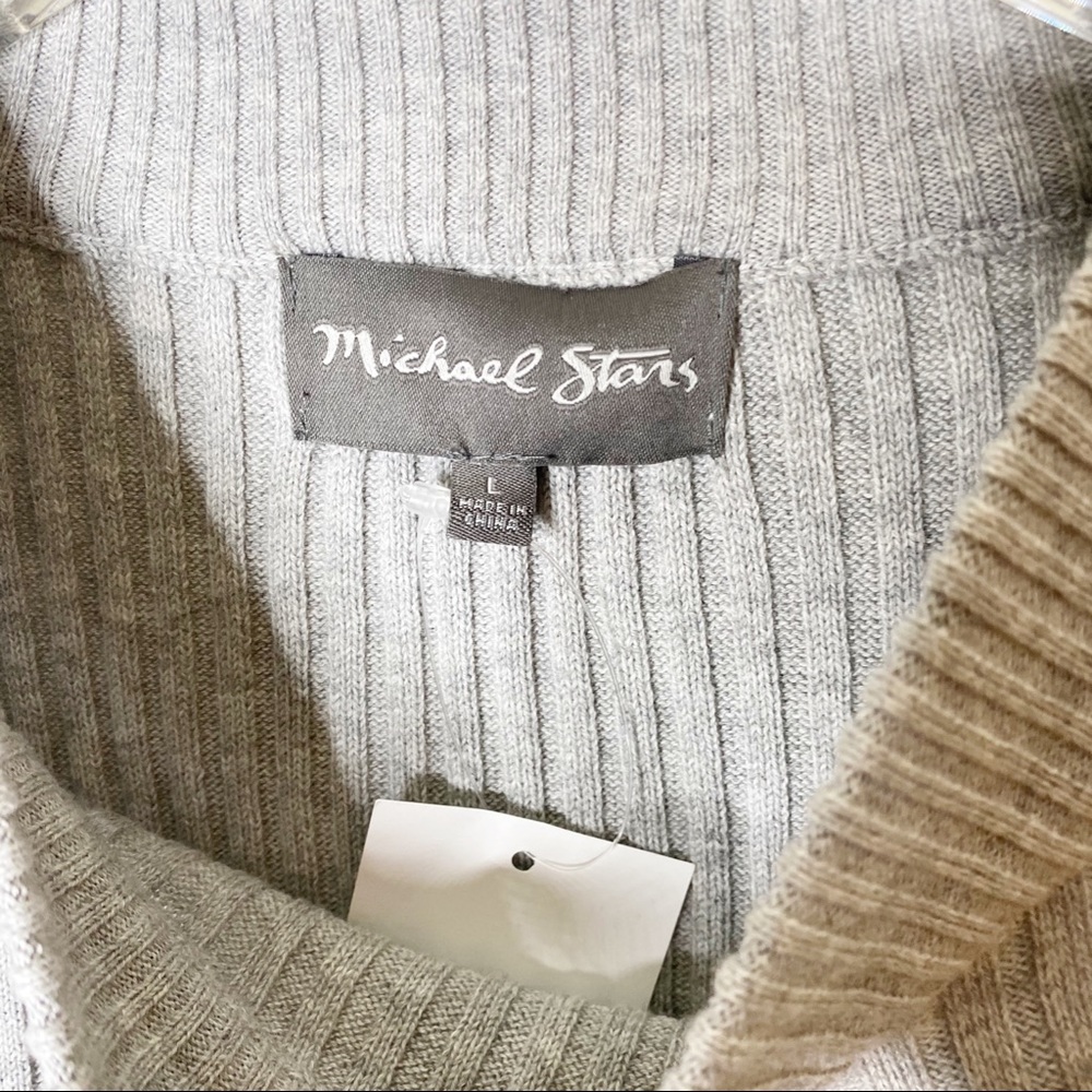 Michael Stars Gray Ribbed Crew Neck Sweater - Picture 6 of 9
